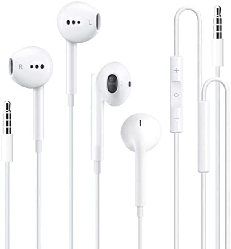 2 Pack Wired Headphones Earbuds with Microphone, 3.5mm Wired Earbuds Earphones, in-Ear Headphones with Mic Built-in Volume Control Compatible with iPhone 6, 6S, Android, iPad Most 3.5mm Audio Devices