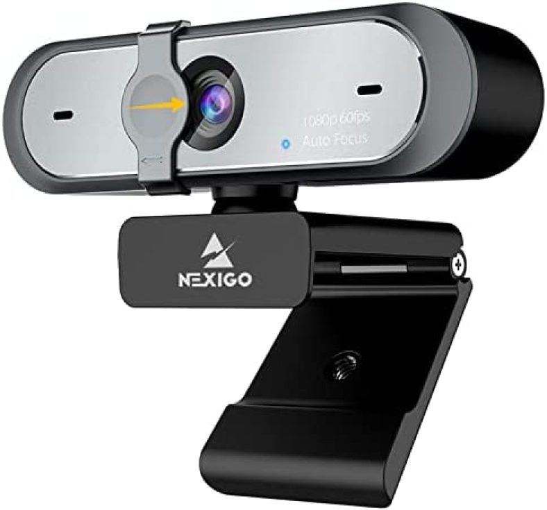 NexiGo N660P 1080P 60FPS Webcam with Software Control, Dual Microphone & Cover, Autofocus, HD USB Computer Web Camera, for OBS/Gaming/Zoom/Skype/FaceTime/Teams/Twitch