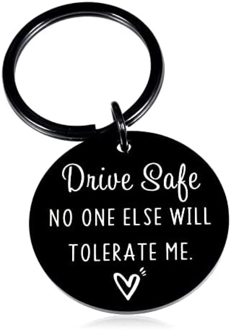 Drive Safe Keychains for Boyfriend Gifts from Girlfriend Cute Valentines Christmas Gifts for Him Her Husband Birthday Presents from Wife Fiance Couple Gifts New Driver Gifts for Son Friend Women Men