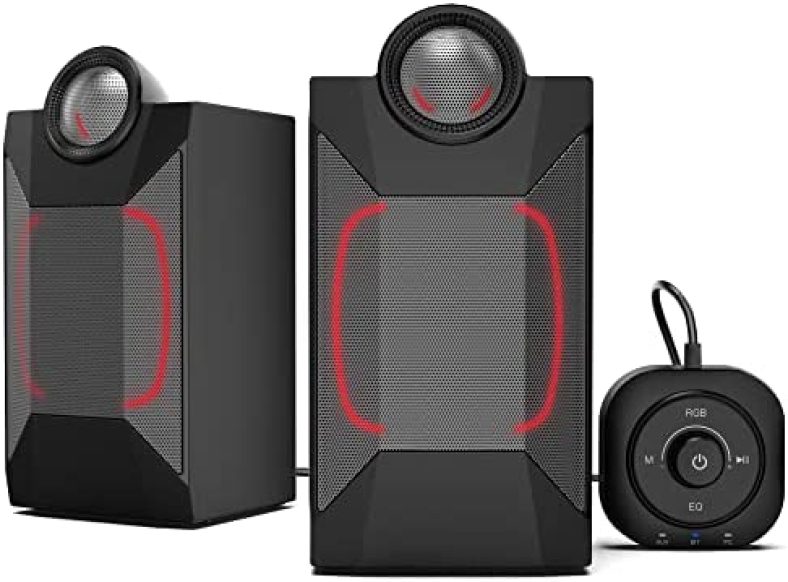 Fivtek Computer Speakers for Desktop, Gaming Speaker, Dynamic RGB PC Speaker, 32W Dual-Channel Stereo Speakers with with Bluetooth/USB/3.5mm AUX Mode for Laptops Desktops Phone Ipad, M9102