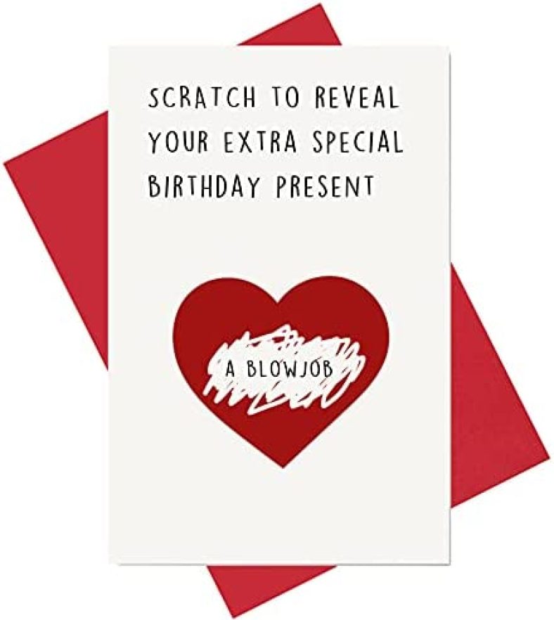 Scratch Birthday Card, Funny Special Birthday Present Interactive Card for Husband Boyfriend Fiance