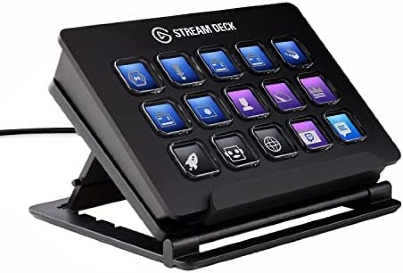 Elgato Stream Deck – Live Content Creation Controller with 15 Customizable LCD Keys, Adjustable Stand, for Windows 10 and macOS 10.13 or Late (10GAA9901)