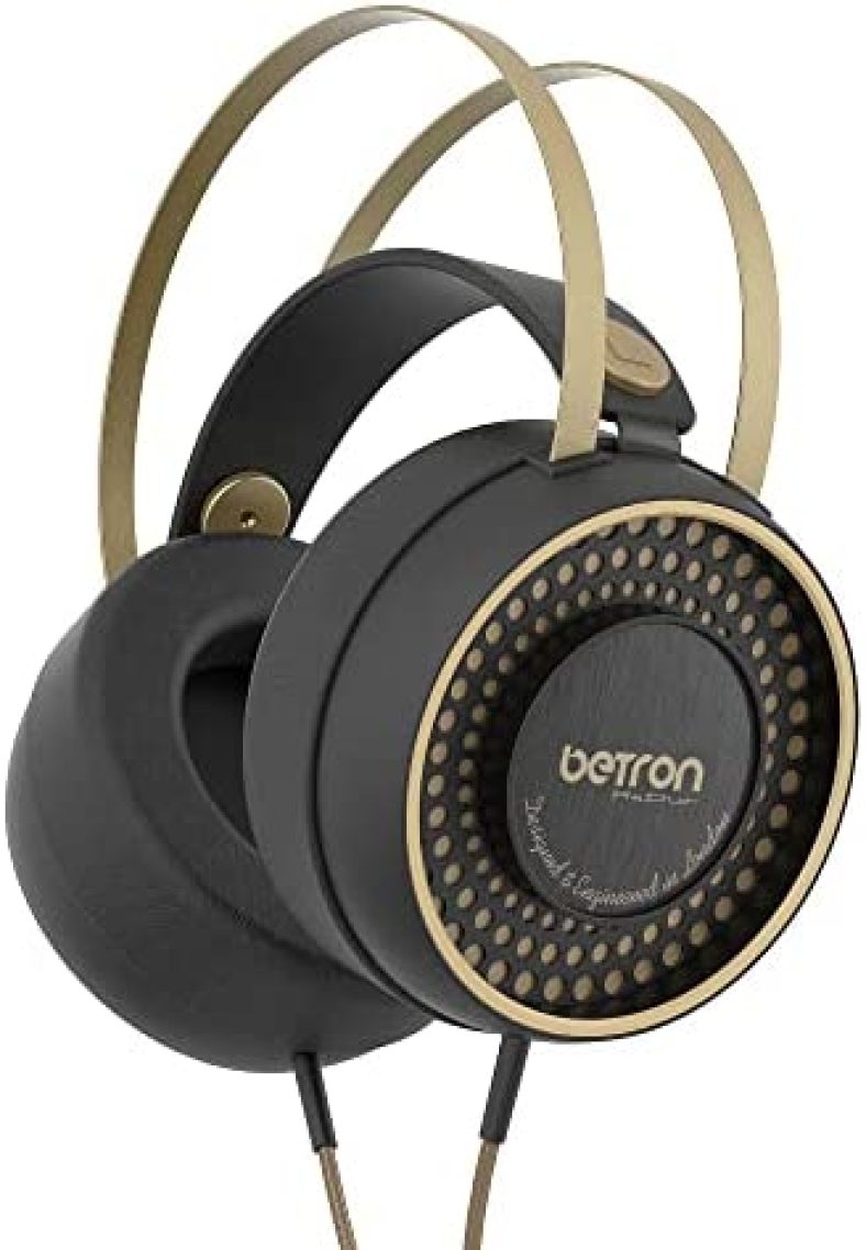 Betron Retro Headphones, Wired Headphones with Self Adjusting Headband, 3.5mm Jack