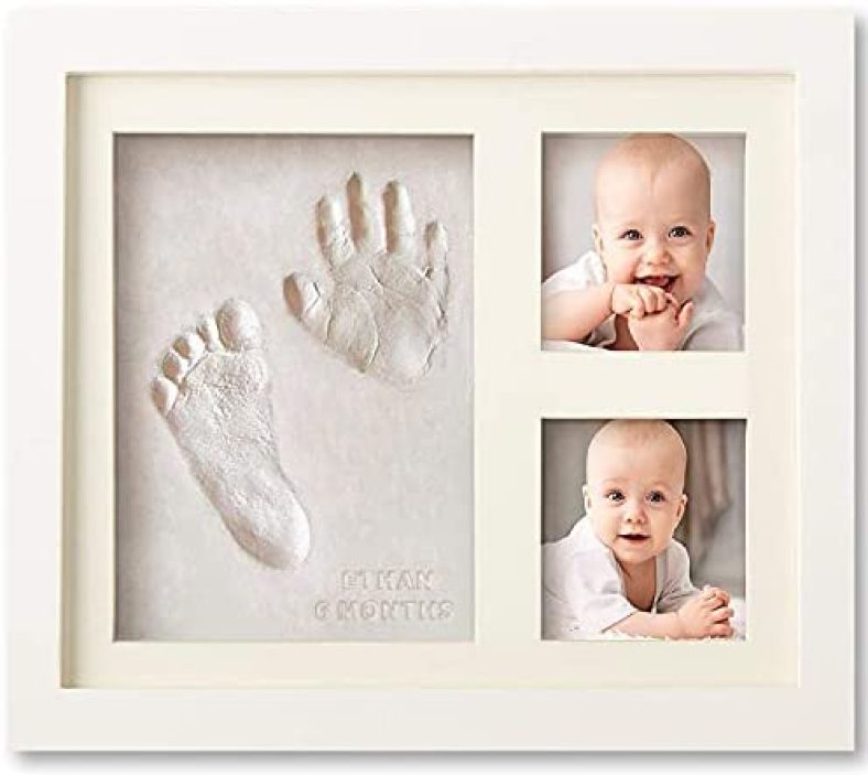 Baby Handprint and Footprint Makers Kit Keepsake for Newborn Boys & Girls, Baby Girl Gifts & Baby Boy Gifts, New Mom Baby Shower Gifts, Baby Milestone Picture Frames Baby Registry, Nursery Decor