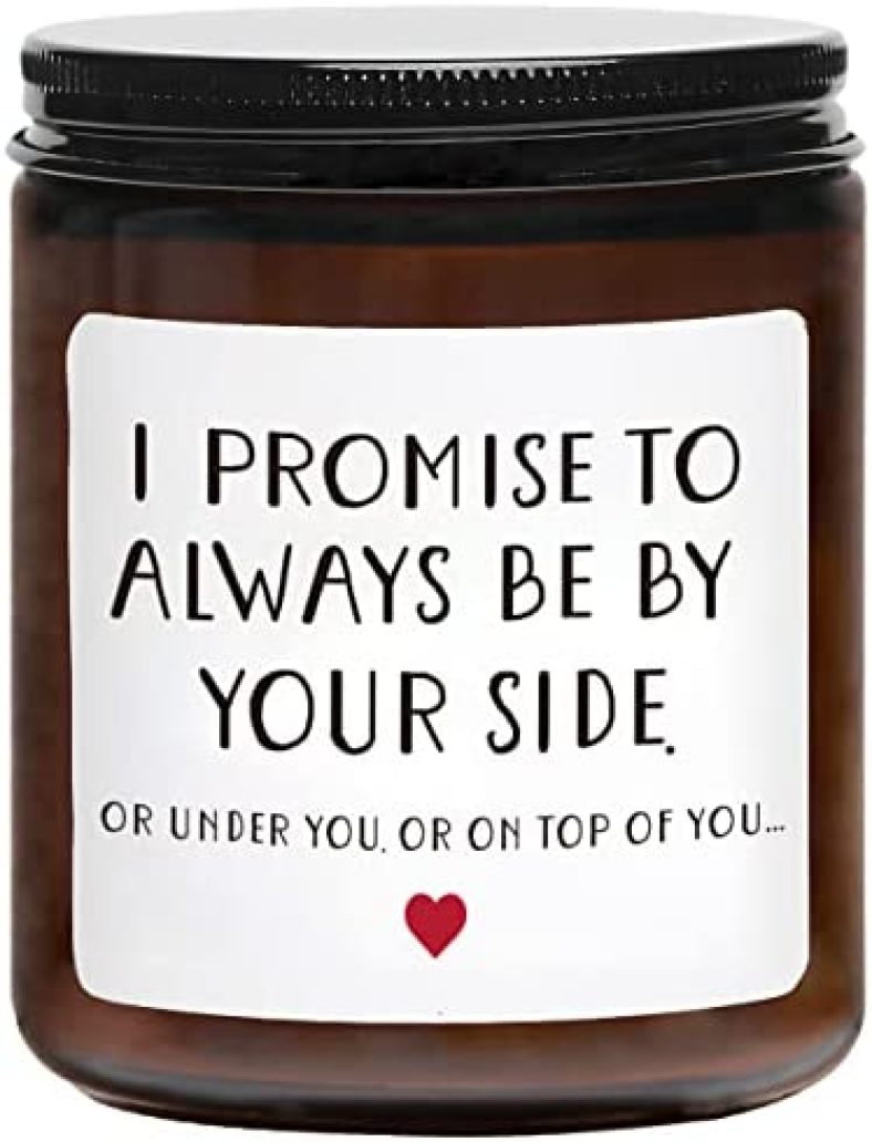 Gifts for Husband Boyfriend, I Promise to Always be by Your Side Candle, Funny Valentine’s Day Anniversary Birthday Gifts for Him Husband, Boyfriend, Girlfriend, Wife