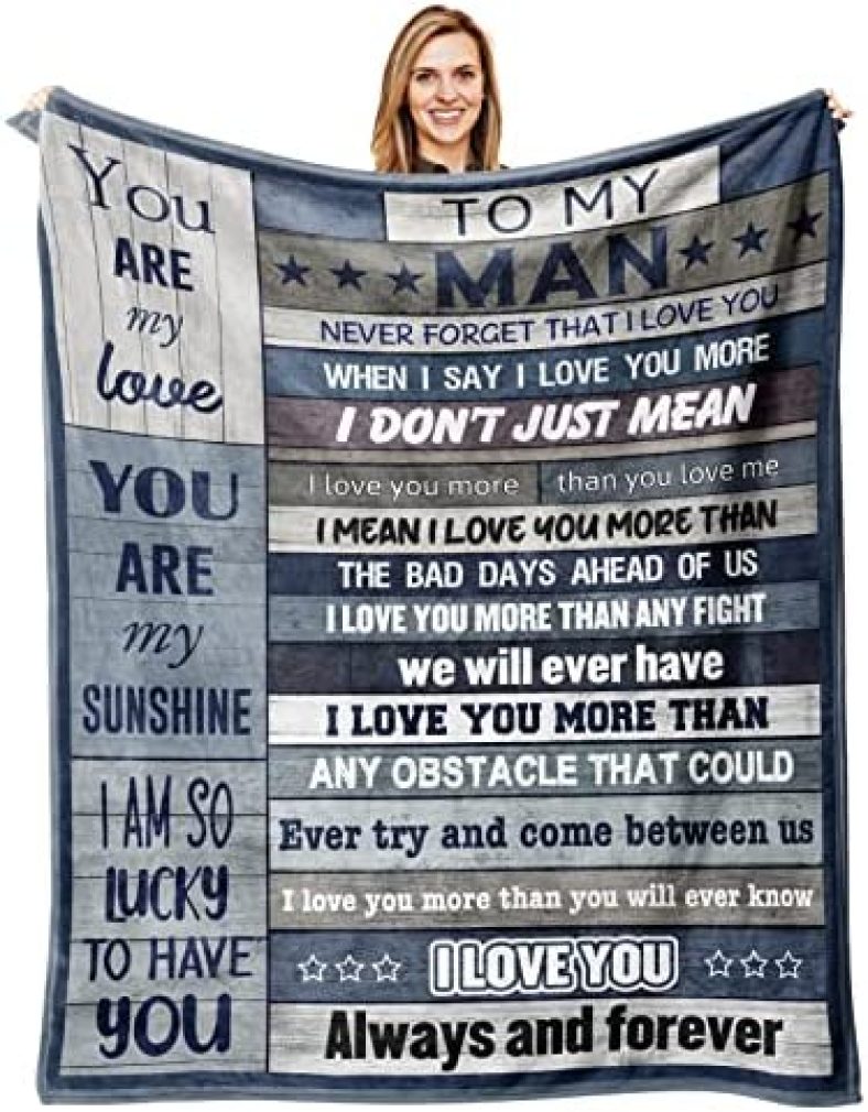 Xutapy Gifts for Husband Boyfriend Blanket 60’’x50’’, Boyfriend Husband Birthday Gifts, i Love You Gifts for him, to My Husband Gift, Anniversary Christmas Wedding Romantic Gift for Husband Blanket