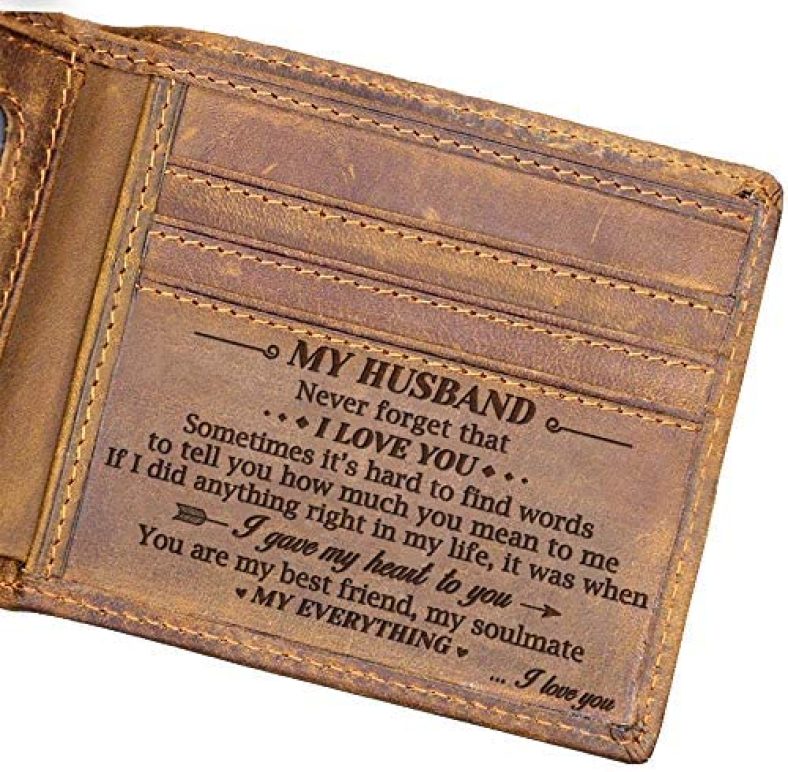 Doptika Husband Engraved Bifold Wallet – You Are My Everything – Best Father’s Day Birthday, Anniversary Men Gift for Your Love (W04-010-WifHus) Gift Idea for Men