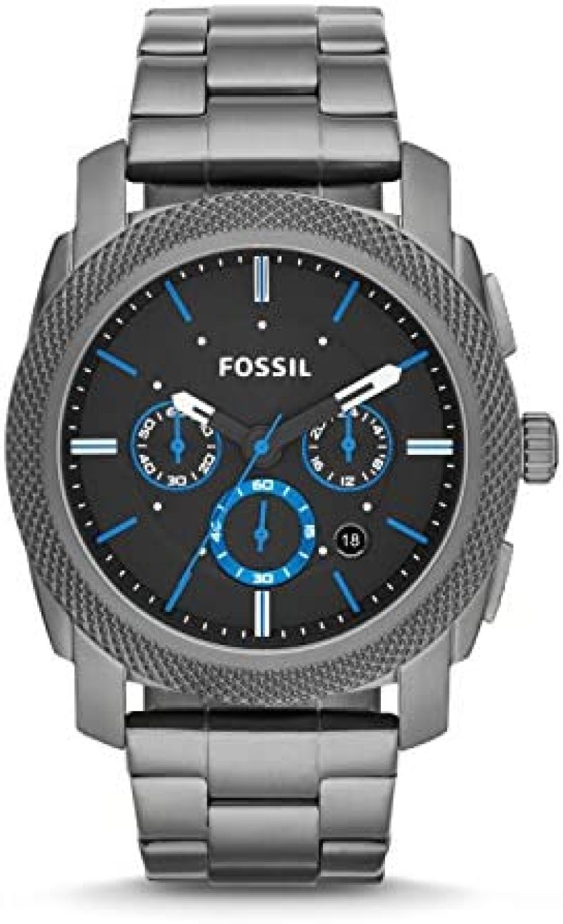 Fossil Men’s Machine Stainless Steel Case Quartz Watch