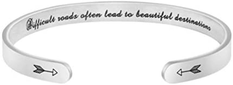 Joycuff Bracelets for Women Personalized Inspirational Jewelry Mantra Cuff Bangle Friend Encouragement Gift for Her