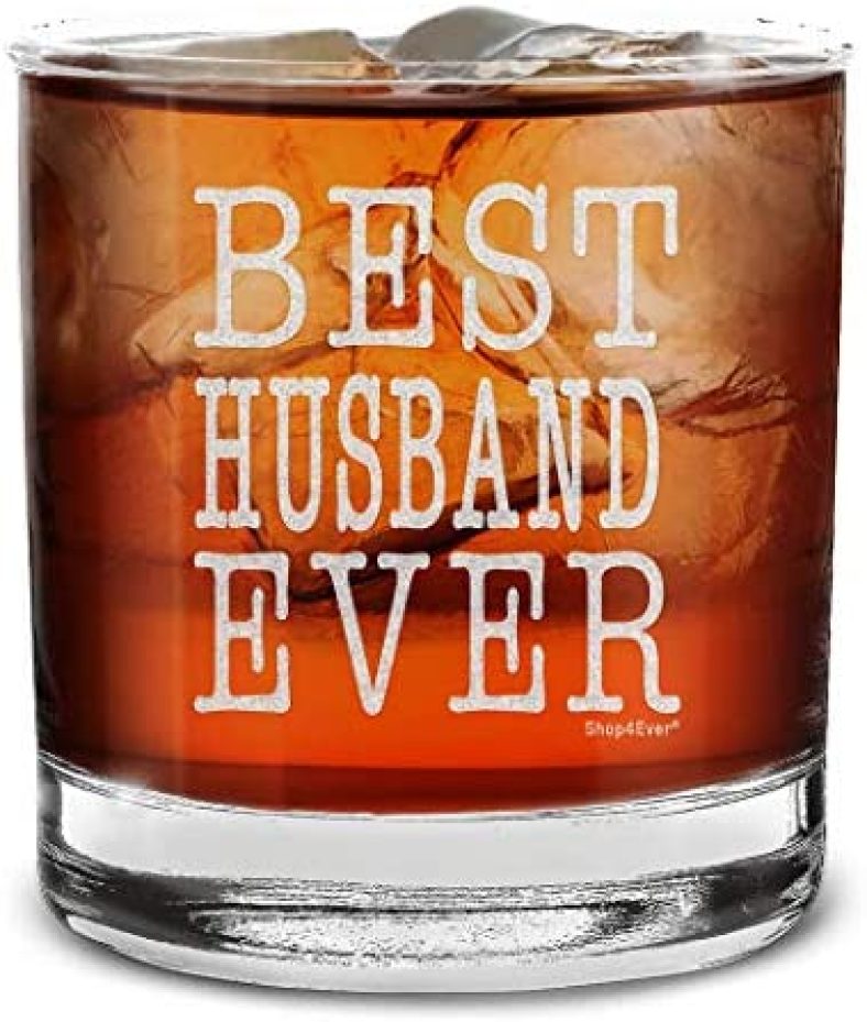 Shop4Ever® Best Husband Ever Engraved Whiskey Glass Gift for Husband Hubby