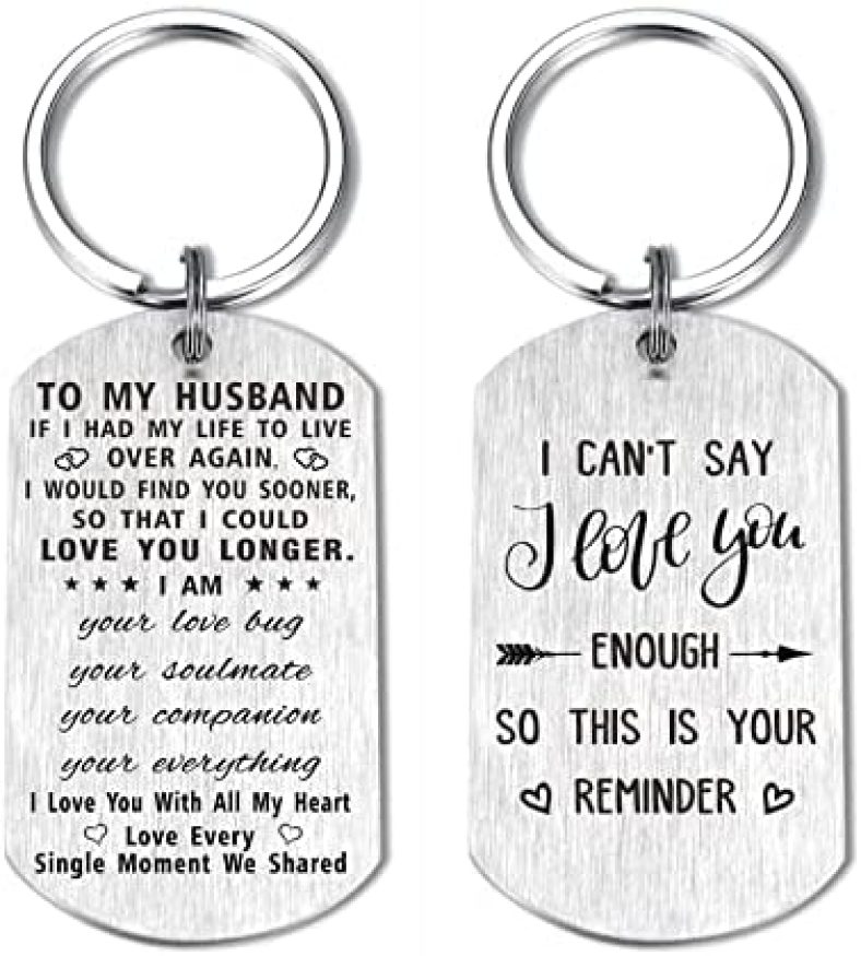 Yobent Husband Keychain, Sentimental Birthday Gifts for Husband, My Man Personalized keychain for Husband from wife, Anniversary Keychain to My Hubby