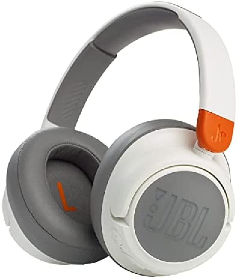 JBL Jr460NC Wireless Over-Ear Noise Cancelling Kids Headphones – White