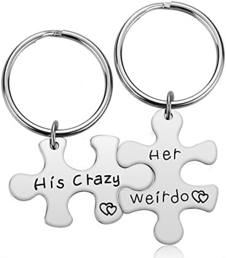 Couple Gifts for Boyfriend and Girlfriend – His Crazy Her Weirdo Couple Keychain for Him and Her, His and Her Keychain Valentine’s Day Gift for Boyfriend Girlfriend Husband Wife