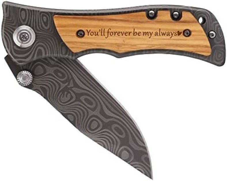 Moblade Engraved Pocket Knife for Men – You’ll Be My Always – Boyfriend Husband Birthday Gift, Anniversary Present for Him