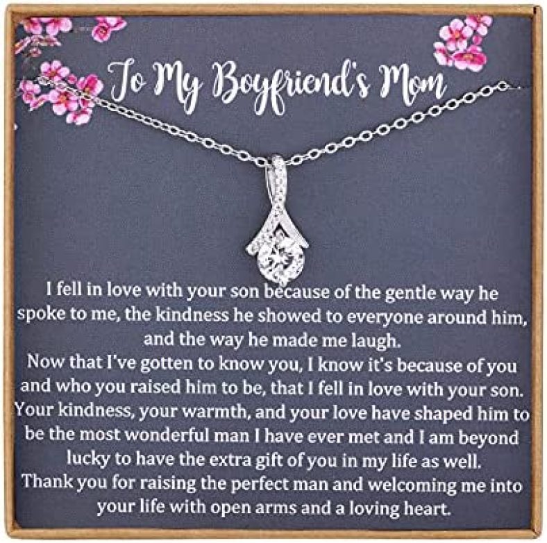 Gift to My Boyfriend’s Mom Necklace, 925 Sterling Silver Necklace, Boyfriends Mom Necklace