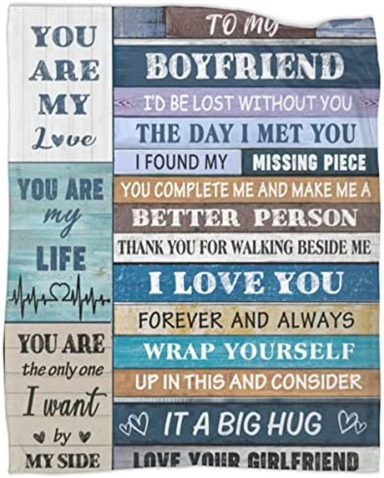 to My Boyfriend Blanket Gift for Boyfriend Romantic Gifts for Him You Best Birthday Anniversary from Girlfriend I Love Throw Blankets for Bed Sofa 50X60 in