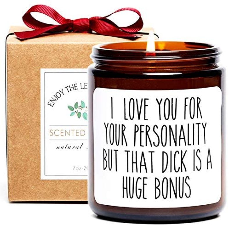 Funny Gifts for Boyfriend Husband, I Love You for Your Personality Scented Candle, Unique Rude Birthday Anniversary Father’s Day Gift Valentine’s Day Gift for Husband Boyfriend Him Fiance Men