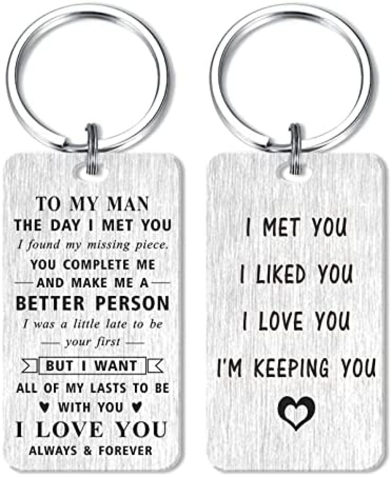 MOQIYXL Valentines Day Gifts for Men, I Love You Keychain for Husband Boyfriend, Anniversary Keychain Gifts for Him