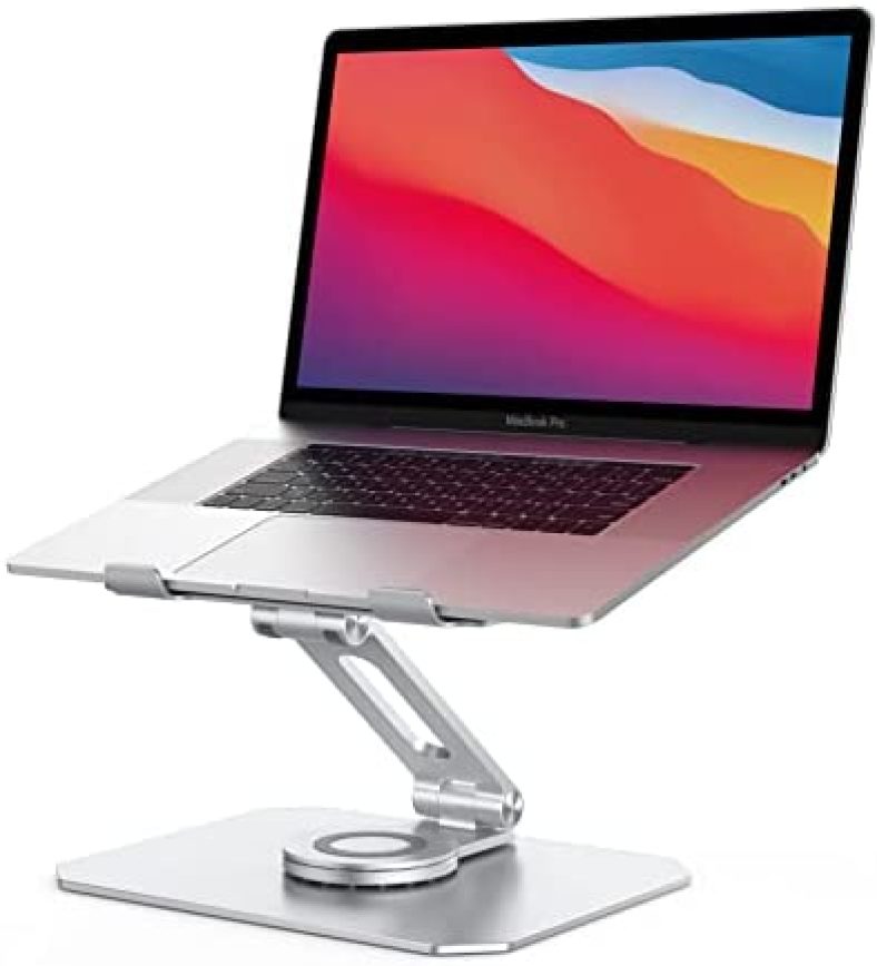 Adjustable Laptop Stand for Desk, YDAcces Laptop Riser with 360 Rotating, Height-Angle Adjustable Computer Stand for Laptop, Foldable for Easy Storage, Fits MacBook / All 10 15 17 Inches Laptops