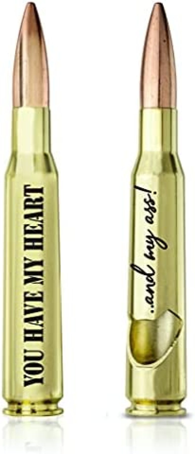 Funny Anniversary / Birthday Gifts for Boyfriend I Husband Birthday Gift – “You have my Heart and my As!” – 50 Cal Bottle Opener I Cute Couples Anniversary for Boyfriend from Girlfriend