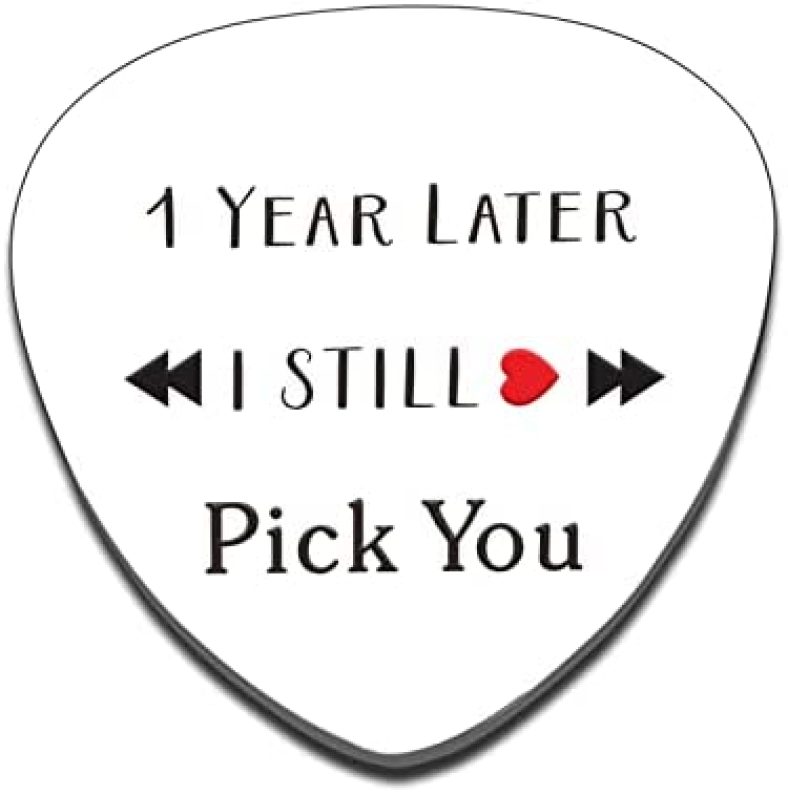 1 Year Anniversary Gifts for Boyfriend Girlfriend Men Women Him Her Musician Boyfriend Guitar Pick One Year Wedding Anniversary Gifts for Husband Wife First Christmas Valentines Day Birthday Present