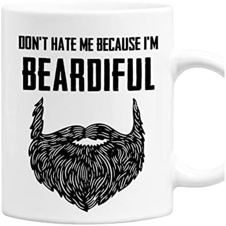 Beard Mugs For Men Coffee Mug Cup 11 oz Mustache Cups Funny Bearded Gifts For Dad Boyfriend Husband Uncle