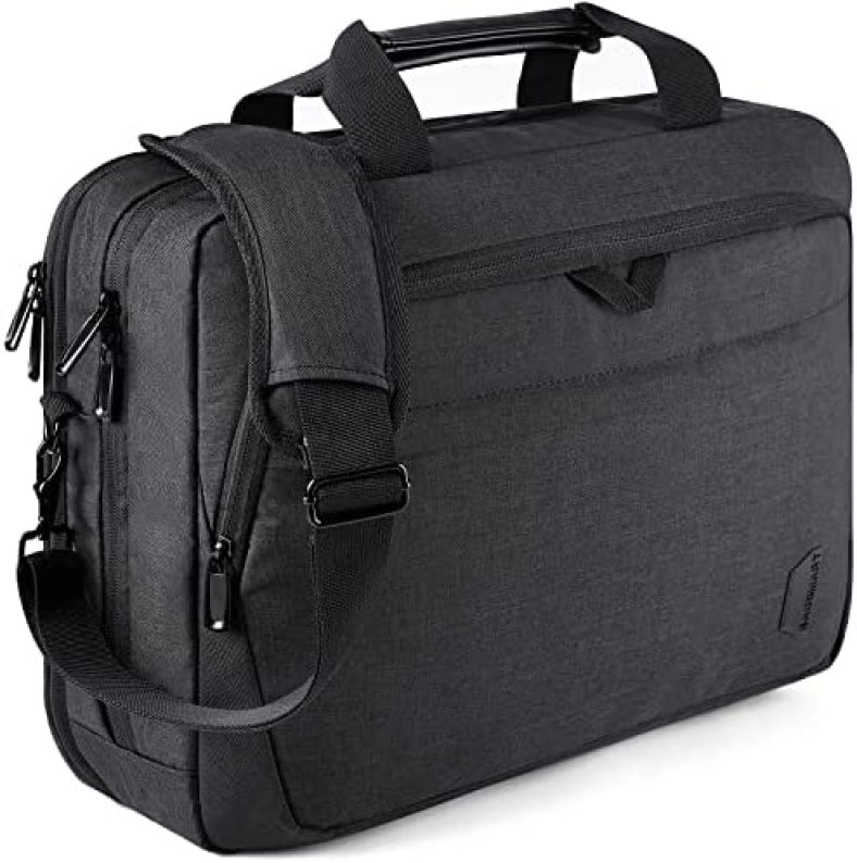 17.3 Inch Laptop Bag,BAGSMART Expandable Briefcase,Computer Bag Men Women,Laptop Shoulder Bag,Work Bag Business Travel Office,Lockable (Black-17.3 inch)