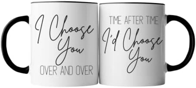 Celebrimo I Choose You Mr and Mrs Coffee Mugs Set – Anniversary Mug Gift for Husband, Wife – His and Her Engagement Gifts for Couples – Engaged, Marriage, Wedding Gifts for Bride and Groom, Couple