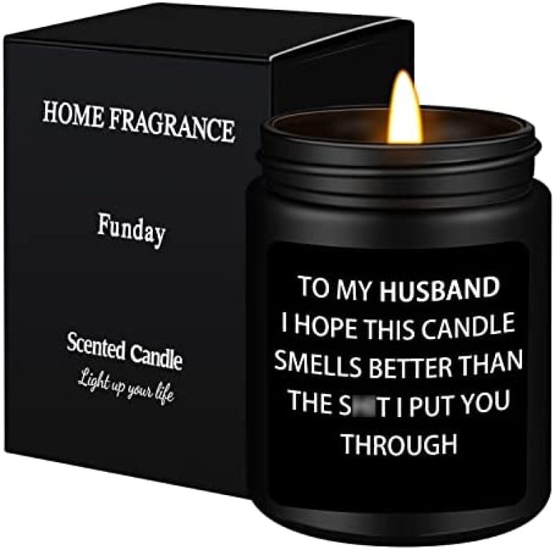 Husband Gifts from Wife, Funny Gifts for Husband Fiance, Best Husband Christmas Gifts Birthday Gifts Valentines Day Gifts, Romantic Husband Gifts Sandalwood Candle