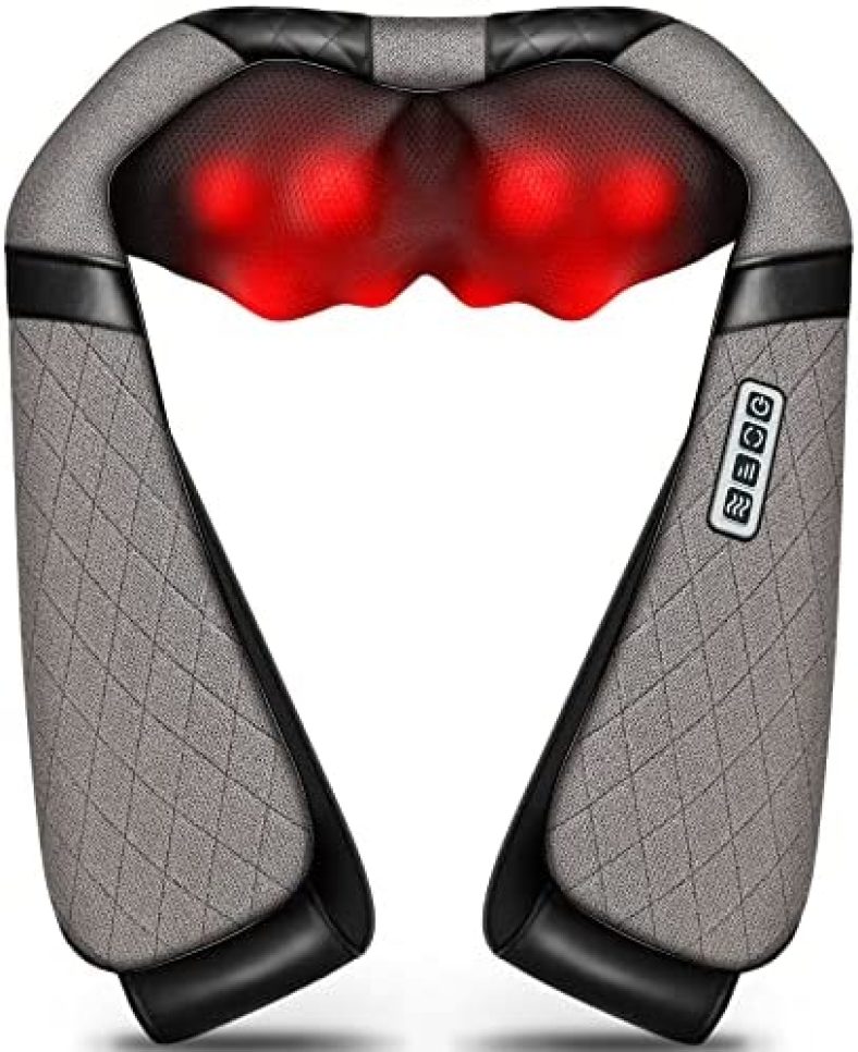 Neck Back Massager, Shiatsu Neck Shoulder Massager with Heat, Electric Neck Massager Pillow 3D Kneading for Neck, Shoulder, Lower Back, Foot, Leg Muscles Pain Relief Relax in Car Office and Home