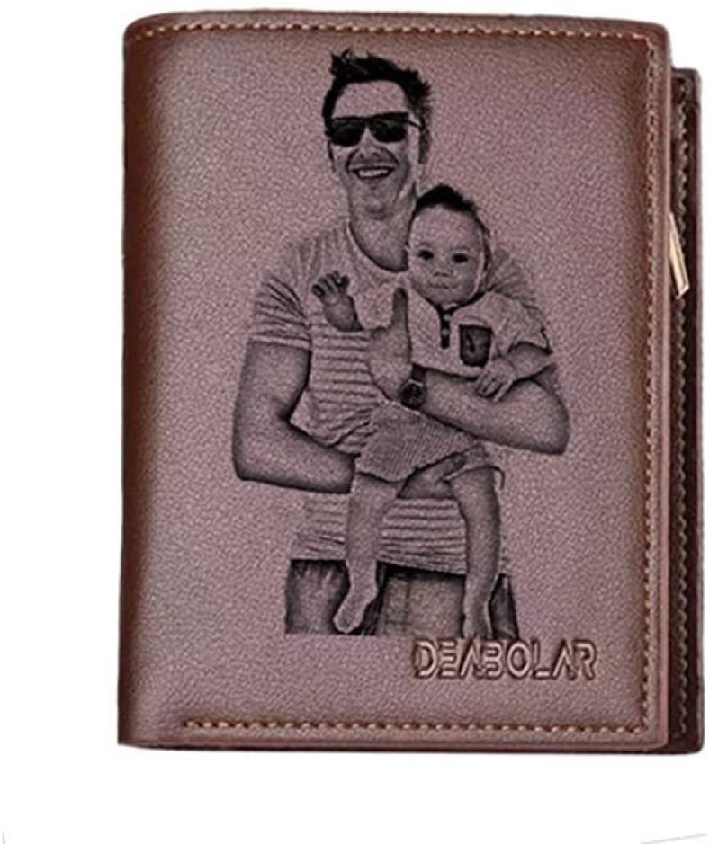 Personalized Engraved Wallet, Custom Photo Leather Wallets for Men, Birthdays Day Gift Ideas, Unique Gift for Husband on Anniversary, Perfect Gifts for Boyfriend, Fiancé,Dad,Son,Groomsmen,Father’s Day