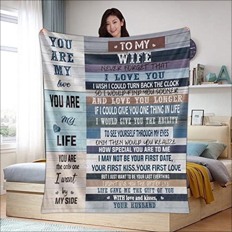 to My Wife Blanket from Husband, Birthday Gifts for Wife, for Her, Romantic Gifts for Her, Husband to Wife Blanket, Wife Birthday Gift Ideas,Wife Gifts from Husband