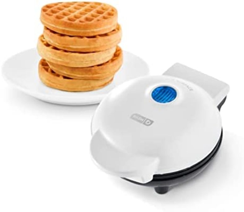 DASH Mini Maker for Individual Waffles, Hash Browns, Keto Chaffles with Easy to Clean, Non-Stick Surfaces, 4 Inch, White