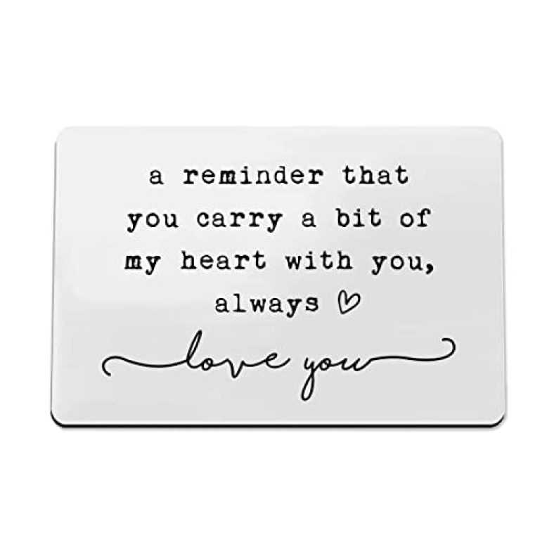 Wallet Insert, Engraved Gift For Him, Valentine’s Day Gift, Birthday Gift, Hubby Gift, Engraved Wallet Insert Card, Reminder You Carry My Heart, Fiance Gift, Husband, Wife, Boyfriend (Silver)