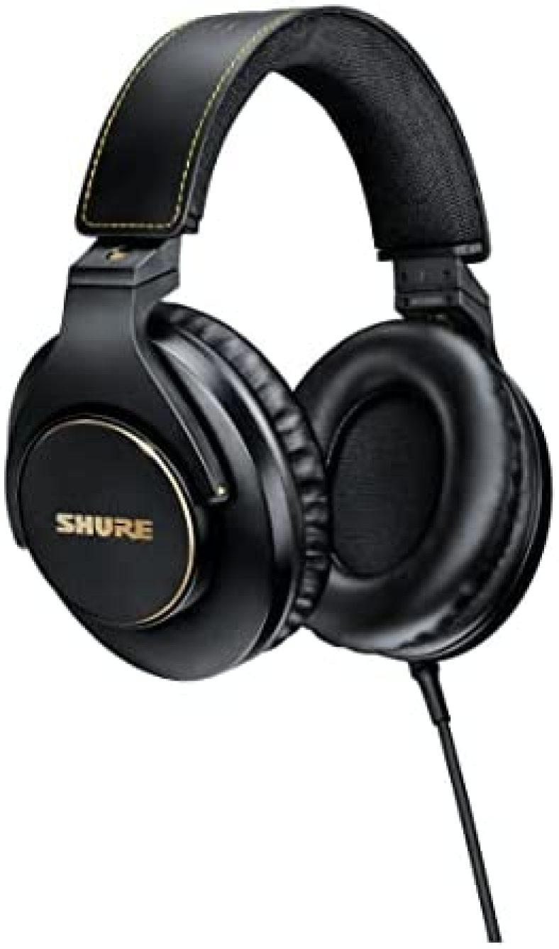 Shure SRH840A Over-Ear Wired Headphones for Critical Listening & Monitoring, Professional Headset, Tailored Frequency Response, Superior Detailed Sound, Adjustable & Collapsible Design – 2022 Version