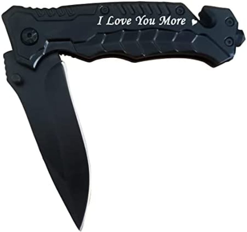 AFYDTMY Pocket Fnife Gift,I Love You Personalized Gift,Unique Male Pocket Knife,Birthday Gift for Boyfriend Husband,Valentine Day Gift