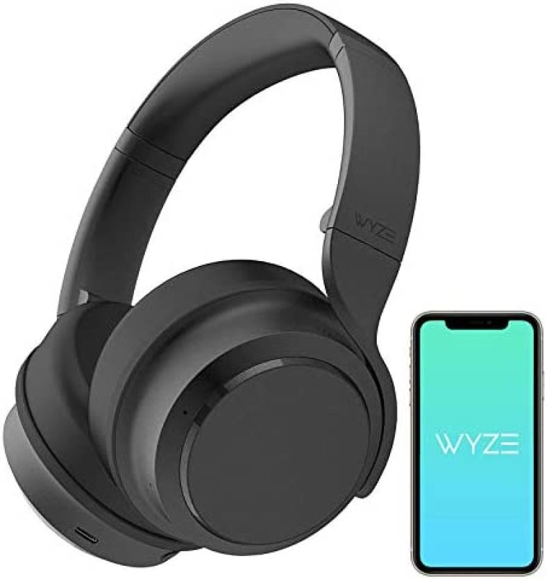 WYZE Bluetooth 5.0 Headphones, Reddot Award Headphones,Bluetooth Headphones Over The Ear with Active Noise Cancellation,High-Fidelity Sound,Transparency Mode,Clear Voice Pick-up, Alexa Built-in,Black