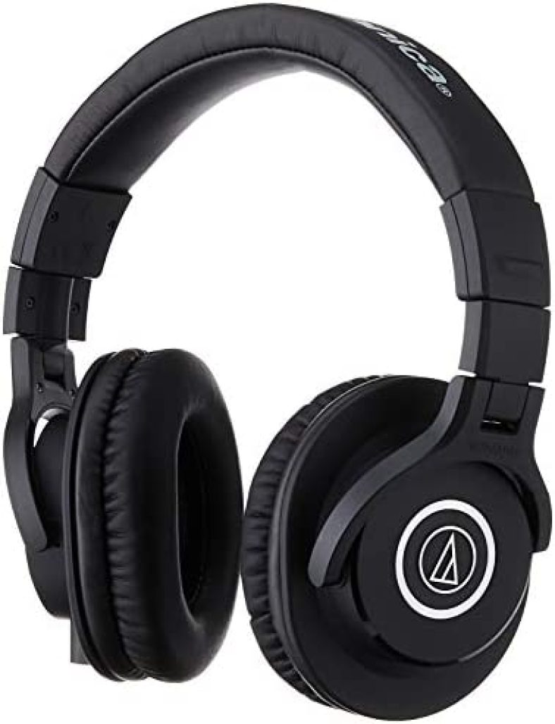 Audio-Technica ATH-M40x Professional Studio Monitor Headphone, Black, with Cutting Edge Engineering, 90 Degree Swiveling Earcups, Pro-grade Earpads/Headband, Detachable Cables Included