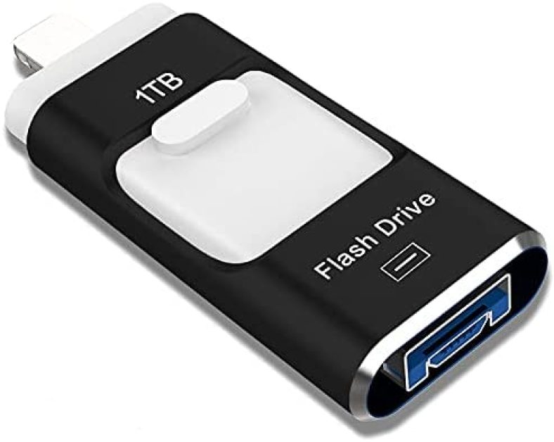 USB Flash Drive 1TB, Sttarluk Photo Stick USB 3.0 Pen Drive for iPhone/iPad External Storage Memory Stick Compatible with iPad/iPod/Mac/Android/PC (1TB Black)