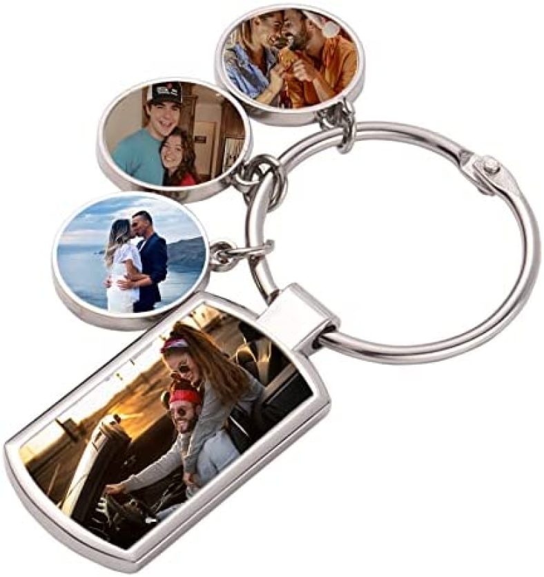 Double Sided Custom Keychain With Picture Alloy Color Printing Personalized Photo Keychain Customizable Text Gifts