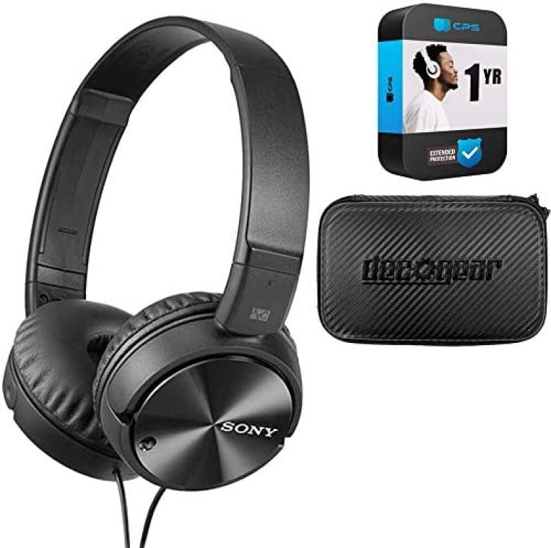 Sony Noise Cancelling Headphones, Deco Gear Hard Case and 1 YR CPS Enhanced Protection Pack