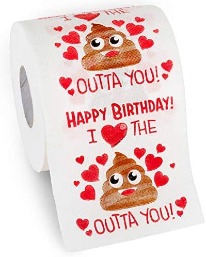 Husband Birthday Gifts by Aliza | Large Funny Gag Toilet Paper Roll – Excellent Gift for Wife Husband Boyfriend Girlfriend Friend Sister Brother Dad Mom — The Perfect Decoration for your Party