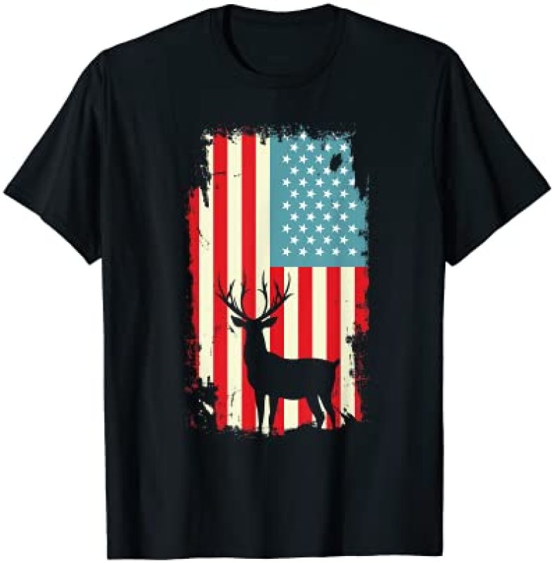 American Deer Hunter Patriotic T Shirt For men Women