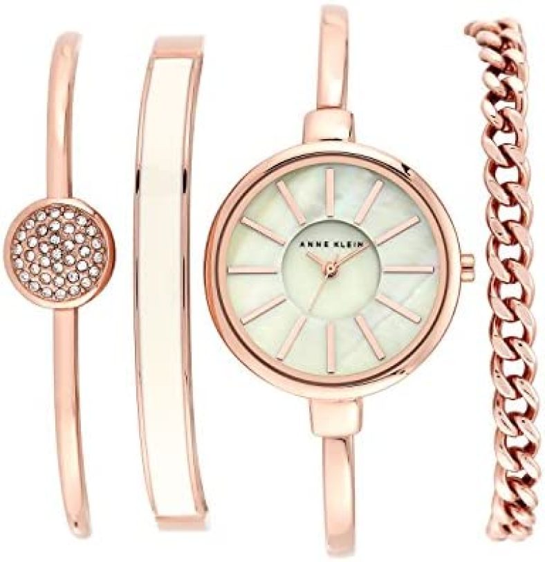 Anne Klein Women’s Bangle Watch and Bracelet Set, AK/1470