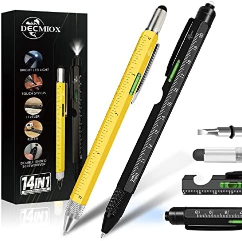 Gifts for Men Him Dad, 14 in 1 Multitool Pen, Cool Gadgets for Men, Multitool tools Birthday Gifts for Him, Christmas Stocking Stuffers Gifts