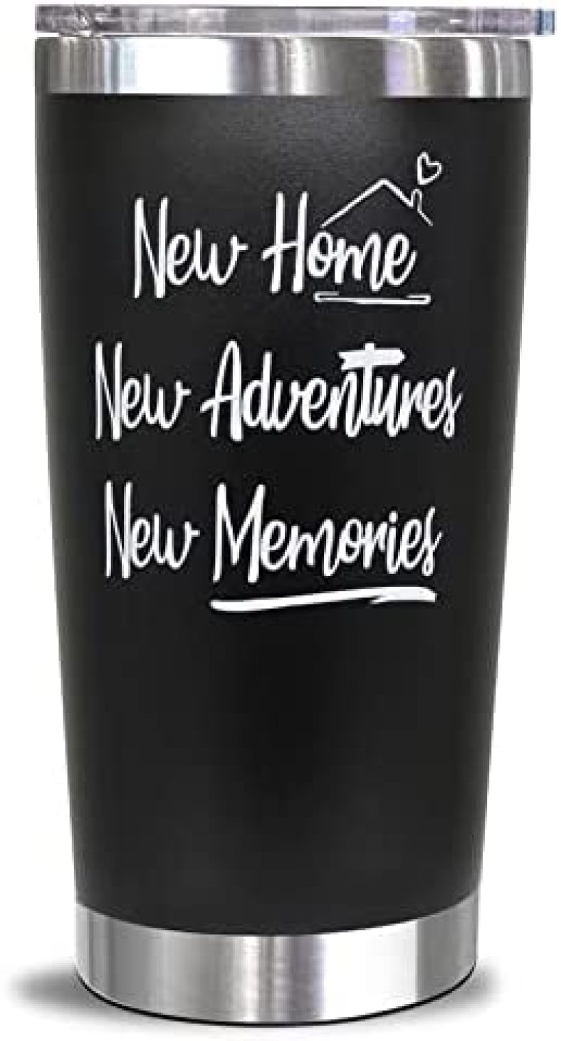 House Warming Gift,New Home Gifts for Home for Women Men Friends Couples,Housewarming Gifts for New Home Decor,New Home New Adventure New Memories,Stainless Coffee Mug 20oz