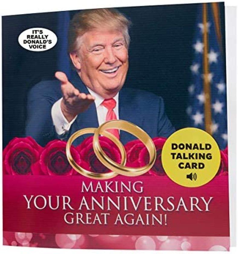 Talking Trump Anniversary Card – Says Happy Anniversary in Donald Trump’s REAL Voice – Give Someone a Personal Anniversary Greeting from The President of The United States – Includes Envelope