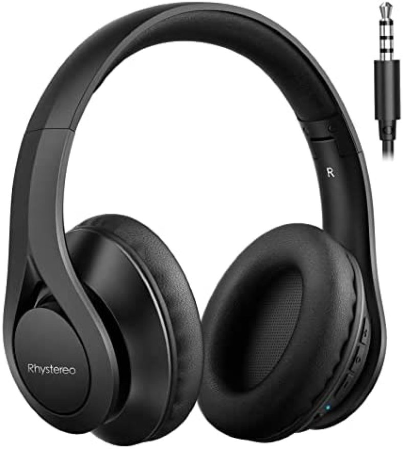 Wireless Headphones with 60H Playtime, BT 5.0 Over Ear Hi-fi Stereo Headphones, Built-in Mic, Foldable Wired Wireless Headset for Work, Travel, Online Learning, Phone, PC