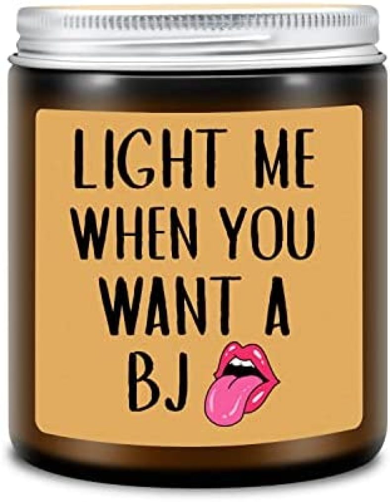 Birthday Gifts for Men, Light Me When You Want A BJ Candle – Funny Gifts for Men, Valentines Day Gifts for Him, Naughty Fathers Day Anniversary Engagement Gifts for Husband,Fiance, Best Friends Gifts