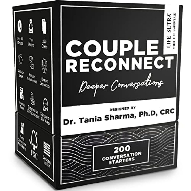 Couple Reconnect Game – Couples Game for Married Couples -150+ Couples Conversation Cards – Speak Your Love Language – Card Game for Couples – Designed by an American Psychologist